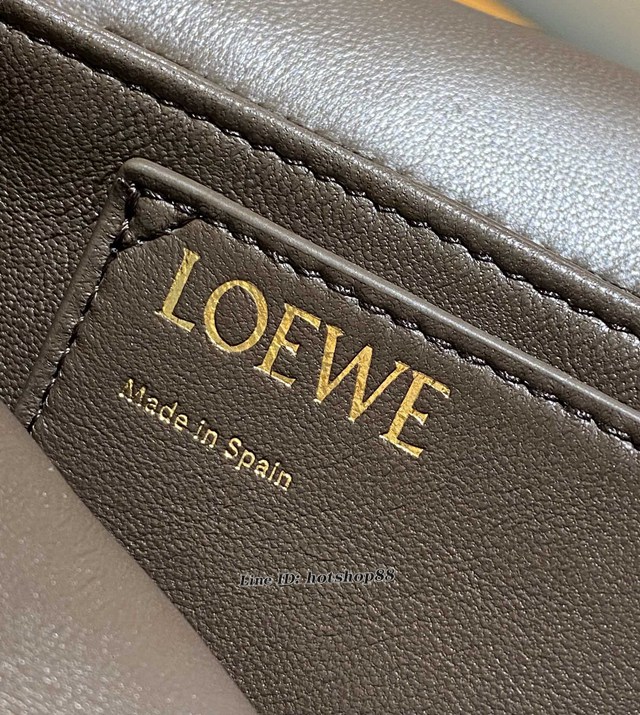 Loewe專櫃2022新款Goya羊皮包包女款肩背包 羅意威甜甜圈金屬短鏈條女包 型號9801# lyw1536